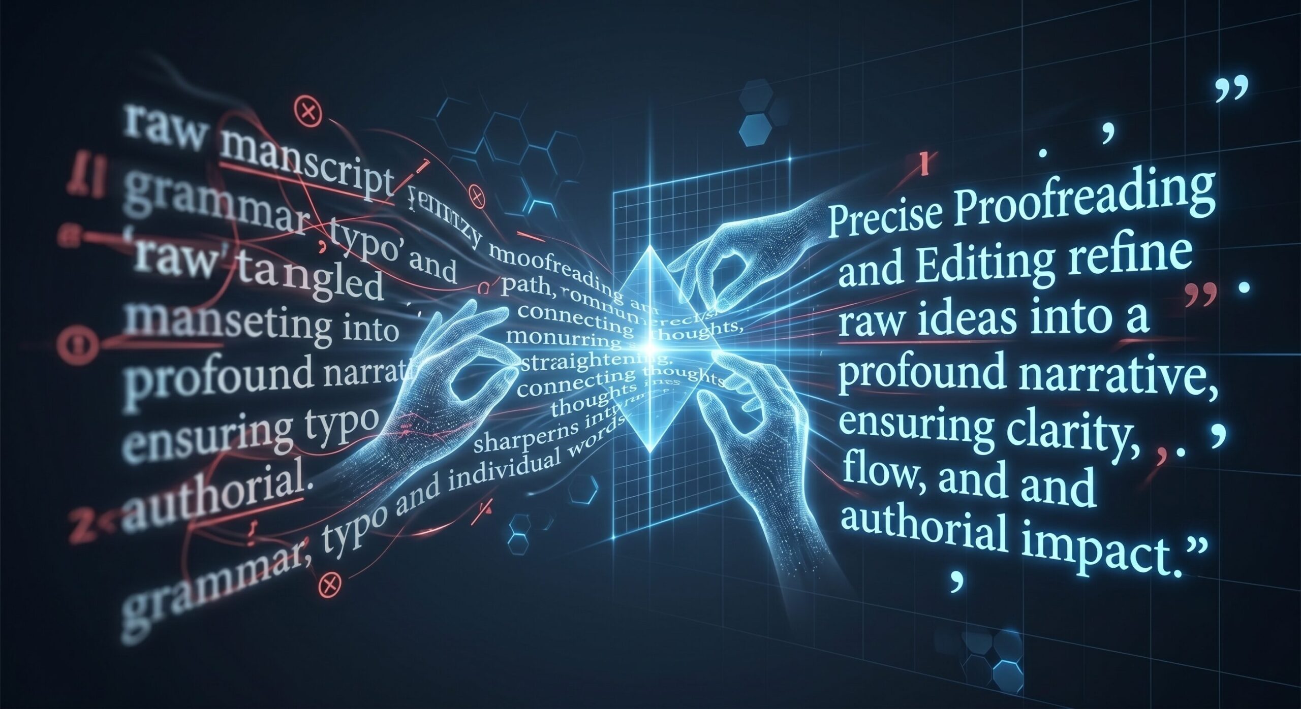 Conceptual representation of professional book proofreading and editing